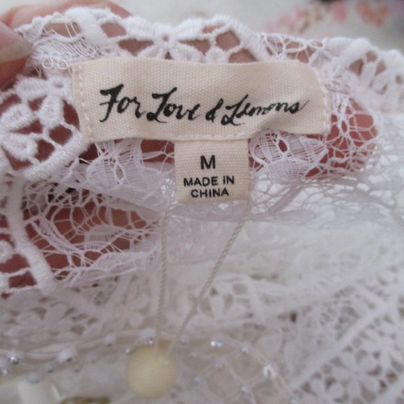 NEW FOR LOVE & LEMONS PORTALA SHEER WHITE LACE MAXI DRESS SIZE S - Picture 13 of 14